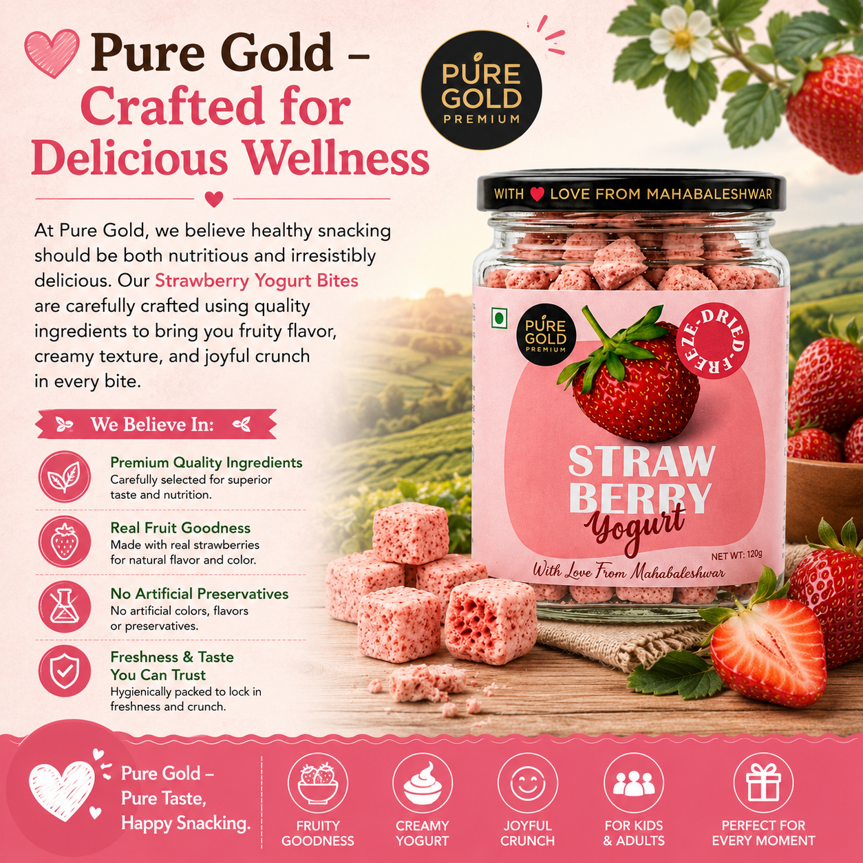 Pure Gold Dried Strawberry Yogurt