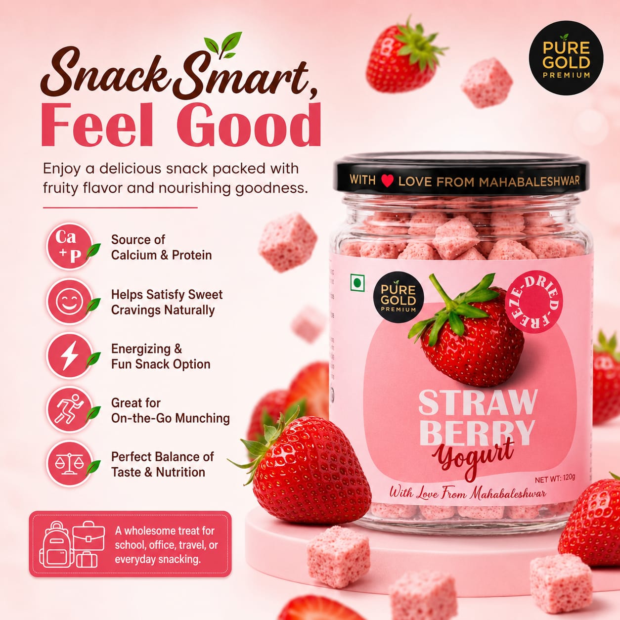 Pure Gold Dried Strawberry Yogurt
