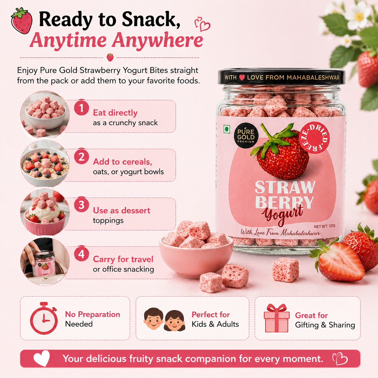 Pure Gold Dried Strawberry Yogurt