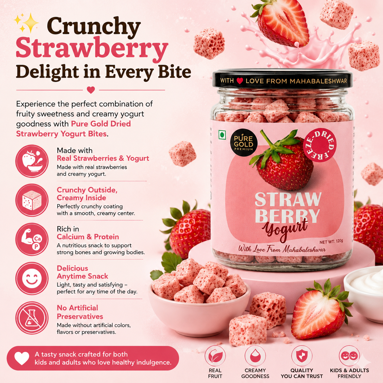Pure Gold Dried Strawberry Yogurt