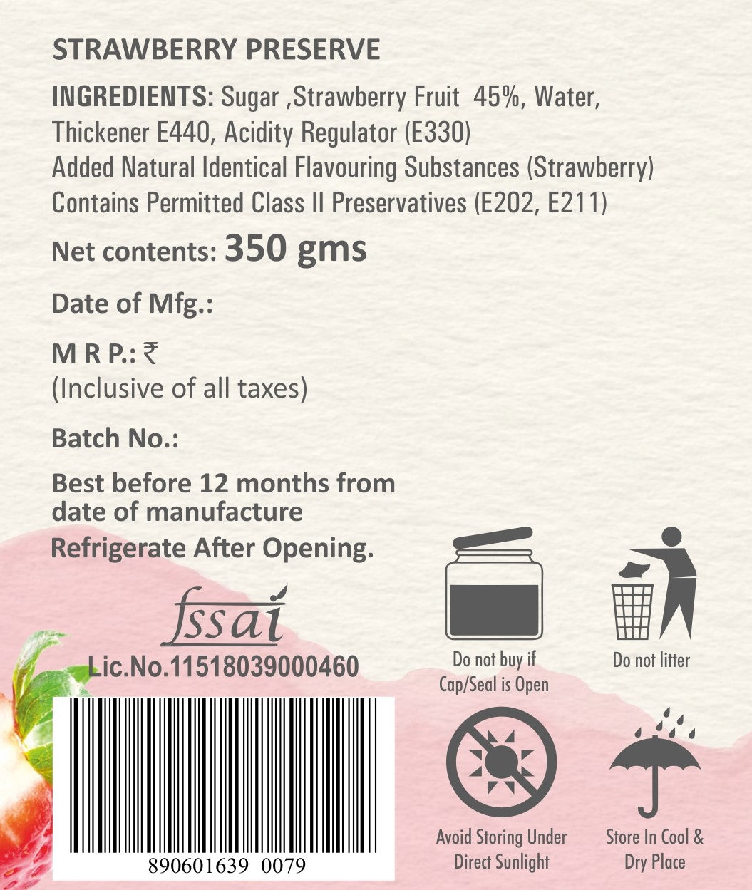Strawberry Preserve (350gm)