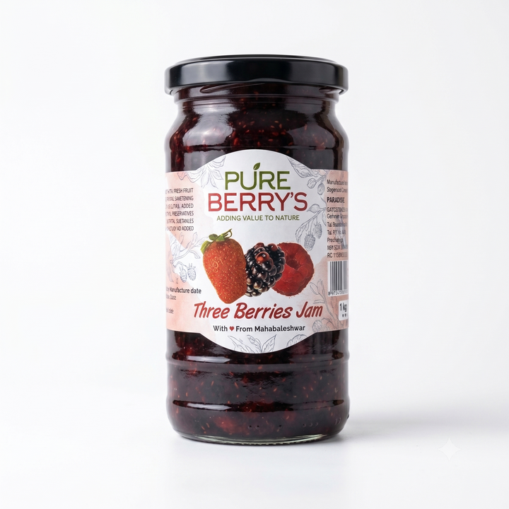 Three Berry Jam More Than 45% Whole Berries – Pure Berrys